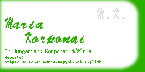 maria korponai business card